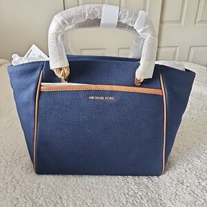Michael Kors Navy Blue Talia Small Grab Bag Tote, NWT